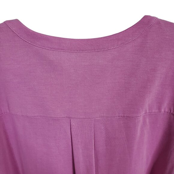 J Jill Size XL Top Tunic Roll Tab V Notch Modal Knit Light Stretch Fluid Purple - Picture 10 of 10